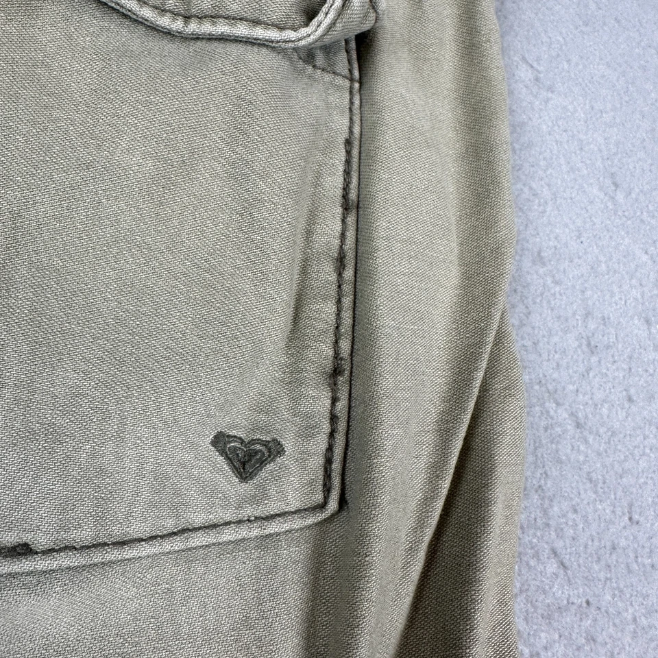 Vintage Roxy Shorts Womens 11 (32x12) Green Frayed Bermuda Canvas Y2K Faded - Image 4 of 4