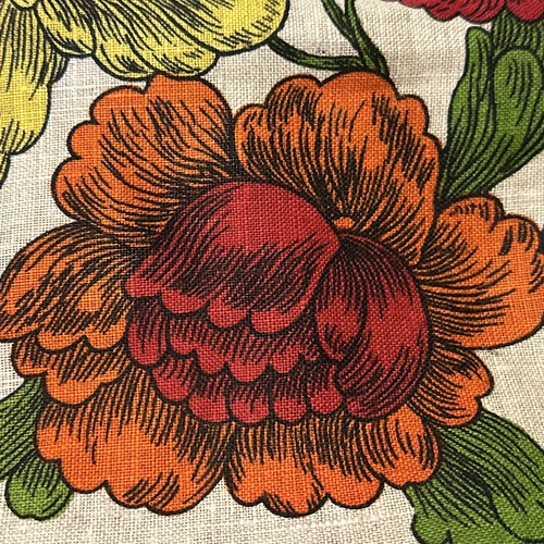 Vintage Tischdecke bedruckt Blumen 69 "x 54" europäische KÜHNE HERBST Grafik - Bild 11 von 15