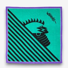 Vintage Kansai Yamamoto Handkerchief Scarf Urban Art Neckerchief Square 20x20