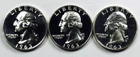 *1963 P PROOF WASHINGTON QUARTER LOT OF THREE TOTAL COINS* NR #C1893