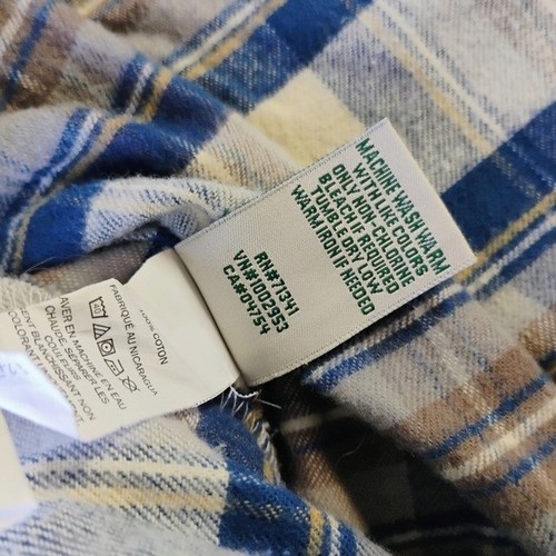 Camisa LL Bean Scotch Franela a Cuadros Calce Relajado Cremallera Sudadera con Capucha Granola Talla Pequeña - Imagen 12 de 15
