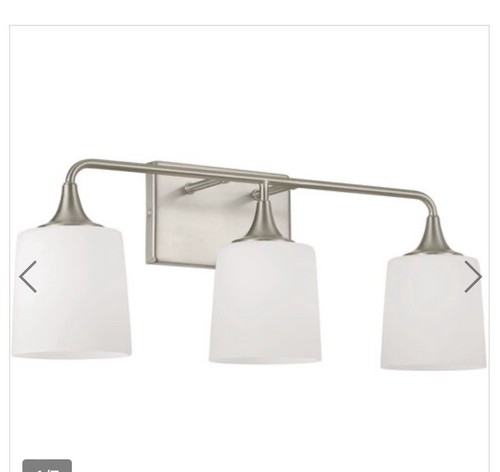 HomePlace Lighting Brushed Nickel 3-Light Presley Vanity Light - Picture 2 of 9