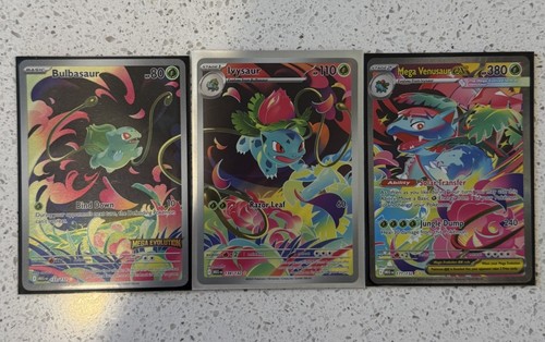 Mega Evolution Set of Bulbasaur, Ivysaur, And Mega Venusaur EX SIR Set - Picture 6 of 10