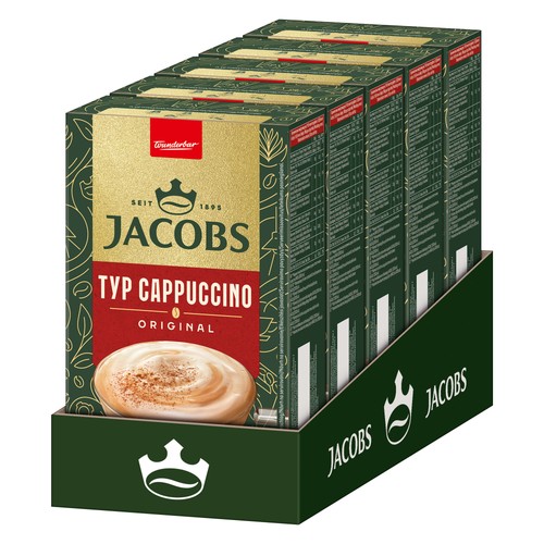 JACOBS Löskaffee Typ Cappuccino 5 x 8 Sticks - 40 Getränke Instantkaffee Instant