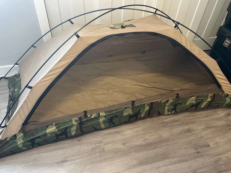 EUREKA CAGE CODE 73005 Military USA Made Camouflage Tent EXCELLENT - Image 3 of 4