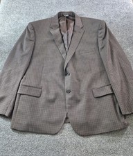 Jos A Bank Blazer Mens 50R Brown Black Check Wool Sport Coat Suit Jacket