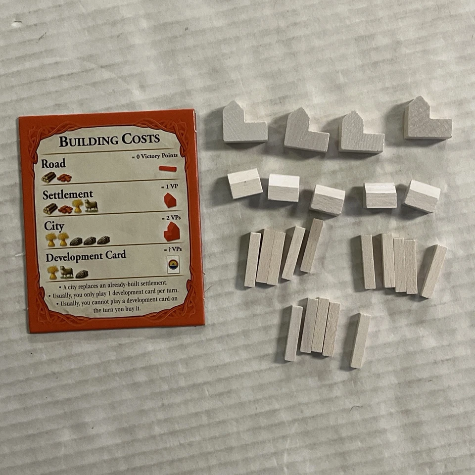 Piezas de repuesto Catán 25 aniversario tarjetas blancas piezas de tarjetas de costos de construcción Foto 4 de 4