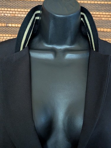 NEW Soft Surroundings XL Black Gold Italian Sporty Snap Button Jacket Blazer - Picture 3 of 18