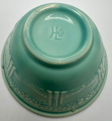 Vintage Small Homer Laughlin Apple orange Tree Mixing Bowl Colgate Blue Green 6" - Picture 5 of 5
