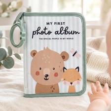 Beautiful Soft Baby Photo Album for Newborns - My First Family Photo Book with 1