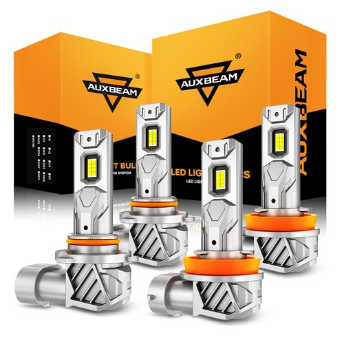 AUXBEAM 9005 9006 H11 LED Headlight Fog Bulbs Kit High Low Beam 6500K White 1:1 - Picture 23 of 24