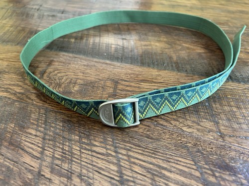 Chaco Unisex Nylon Adjustable Webbing Belt Pewter Buckle 48”L X 1.”W - Green - Picture 3 of 9
