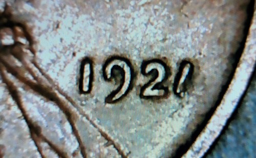 1921-P Lincoln Wheat Penny,  Error, Slanted Number "1" In The Date - Picture 5 of 9