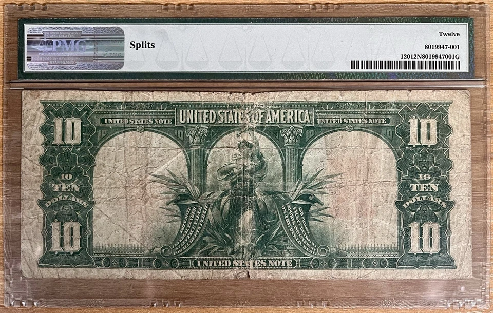 Billete de bisonte de 10 dólares de licitación legal de 1901 PMG fino 12 Fr#120 Teehee Burke; Lewis & Clark Foto 2 de 2