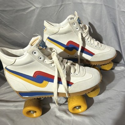 Vintage RARE Roller Derby World Cup Skates 70s 80s Rainbow SZ Womans 8M Mens 6M
