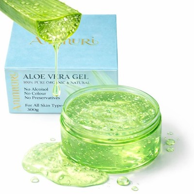 Ammuri Aloe Vera Gel 300g - 100% reines organisches & natürliches frisches Aloe Gel für Gesicht