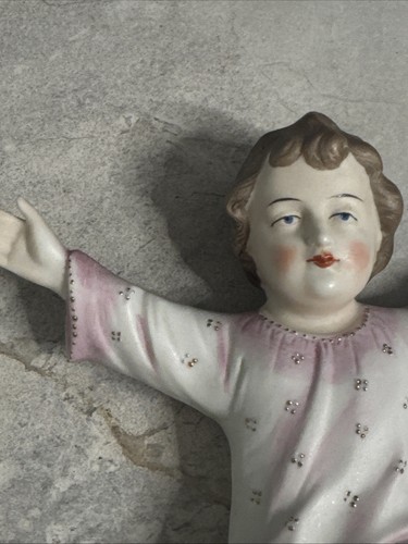 Colgante de pared de porcelana bisque bebé Jesús 1980 hecho en Alemania Gf2 - Imagen 3 de 17