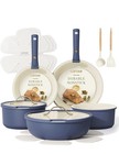 CAROTE 15-Piece Nonstick Cookware Set Blue & Gold
