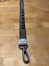 Oakley Vintage Grey and Black Lanyard with Metal Logo