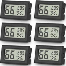 6-Pack Mini Digital Thermometer Hygrometer, Indoor Humidity Monitor, Temperat...