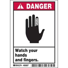 Brady 86887 Machine/Equipment Labl, 3-1/2Inhx5inw, Pk5,  86887