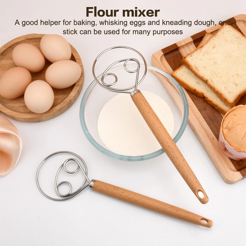 1Pcs Danish Dough Whisk Stainless Steel Dutch Style Bread Dough Hand Mixer - Picture 10 of 10