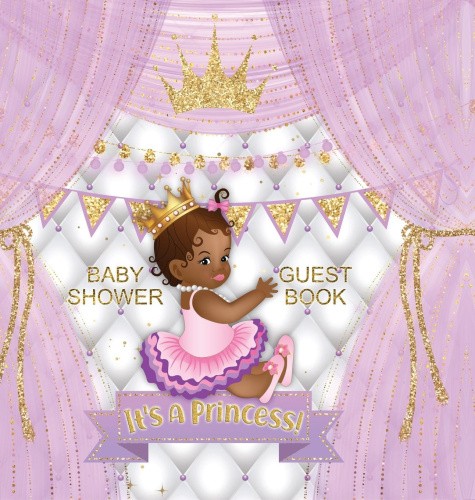 It's a Princess! Baby Shower Guest Book: Black Girl, Gold Crown, Purple - Bild 1 von 2