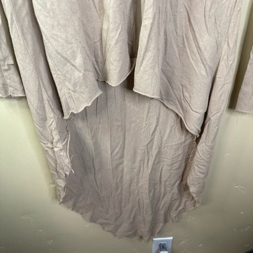 Frank & Eileen High Low Long Sleeve Cotton Dark Beige Size Small Tee FLAW - Picture 6 of 10
