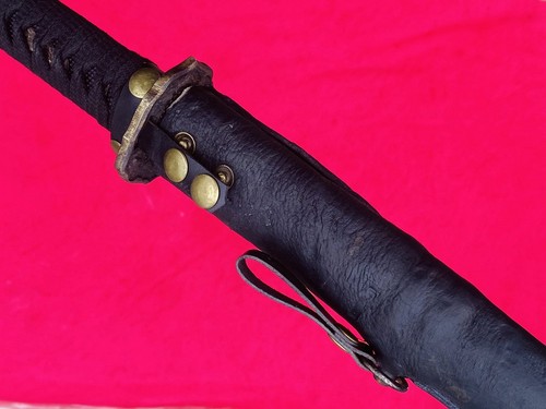 Espada de colección del ejército japonés samurai katana hoja firmada militar vaina de óxido - Imagen 12 de 15