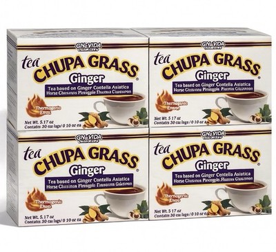 4 Pack CHUPA GRASS Te Jengibre Ginger root Linaza Flaxseed Cinnamon Thermogenic