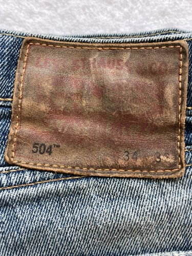 Herren Levi's 504 34w 32l Vintage Blue Denim White Oak Cone Denim TOP - Bild 11 von 11