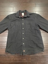 Vintage Dickies Red Flannel Lined Button Up Jacket Size XL