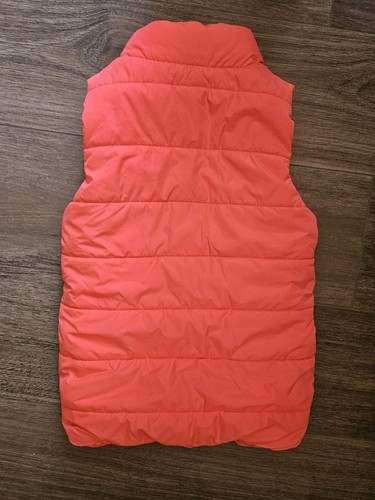Cute Puma Neon Coral 7/8 Girls Puffer Vest Zip Up Warm Pockets Quilted - Picture 6 of 7