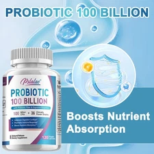 Probiotic 100 Billion - Gut Health,Relieve Gas and Bloating - Prebiotics,Enzymes