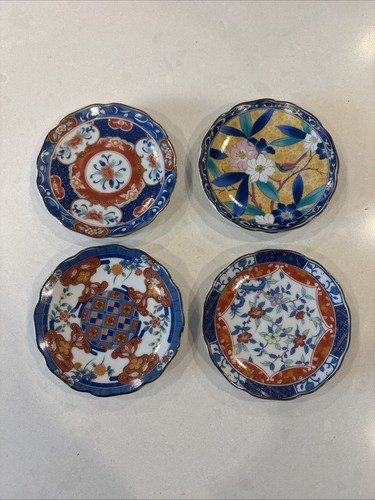 4 VTG TAKAHASHI SAN FRANCISCO HAND PAINTED RING/ TRINKET DISHES 3.75”