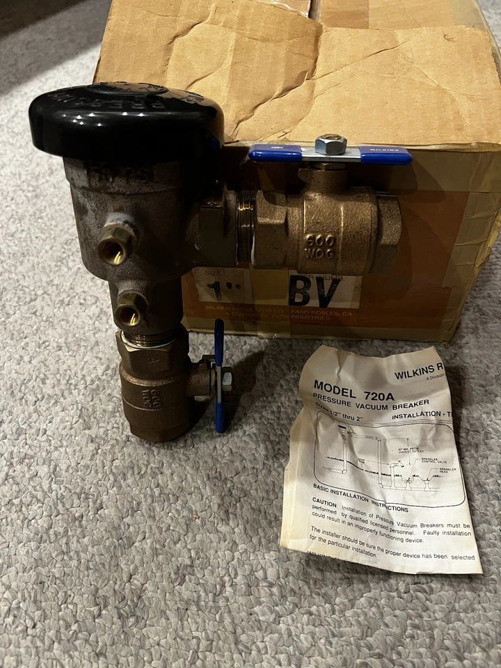 Zurn Wilkins 720A 1-inch Bronze NPT Pressure Vacuum Breaker New Wholesaler Stock - Image 2 of 4