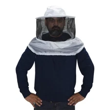 Beekeeping Round Head Veil – Half Body Protective Cotton Mesh-BINI BEES