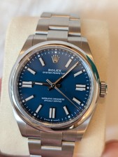 Montre homme Rolex Oyster Perpetual 41 bleue - 124300, série complète, 2026