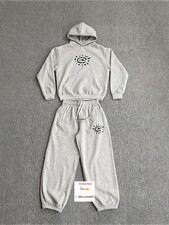 MEN WOMEN CASUAL HOODIE SWEATSHIRT SWEATPANTS SET PULLOVER HIGH STREET JUMPER