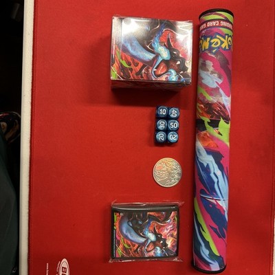 Mega Charizard X ex UPC Contents - Playmat, Deckbox, Coin, Dice
