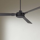 60" Casa Vieja Invictus Matte Black and Walnut Damp Fan with Remote