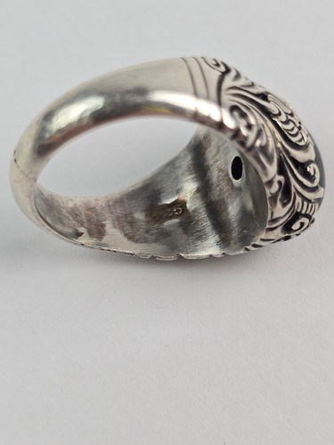Black Star 4 line Sapphire Sterling silver Ring Art Deco Revival Size 8 - Picture 9 of 14