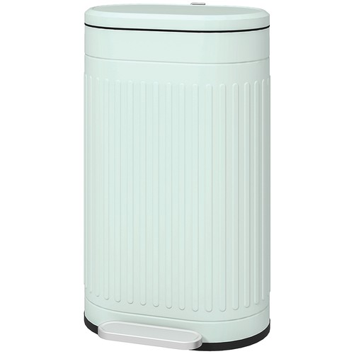 HOMCOM 30L Pedal Bin, Metal Kitchen Bin with Soft-close Lid, Light Green - Picture 11 of 11