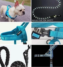 NWT Reflective Leash And XL No Pull Dog Pet Harness Adjustable Control