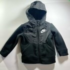 Nike Kids Black Zip Up Fleece Jacket Size 18 Months Baby Toddler (D)