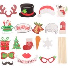  19pcs Festival Christmas Party Photo Props Creative Gloves Bell Shape