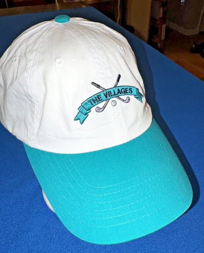 The Villages Florida Golf verstellbarer Baumwollhut - Vintage 1990er grün und weiß - Bild 2 von 11