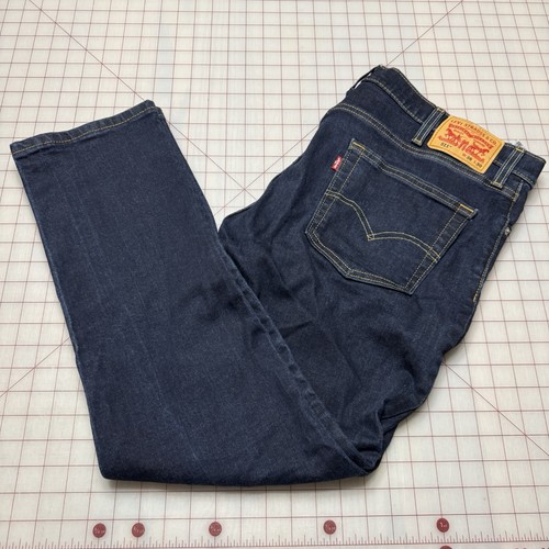 Levi Jeans Mens 38x30 Black 511 Slim Straight Dark Wash Denim Stretch American - Picture 1 of 12