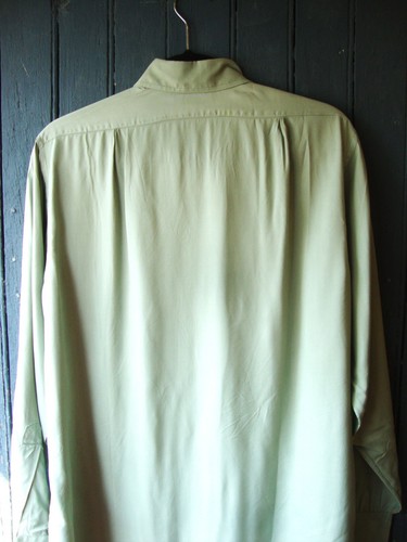 Camicia/manica lunga/lato soffietto vintage anni 40 50 Towncraft verde rayon - Foto 7 di 7