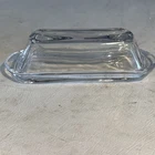 Vintage Anchor Hocking Clear Glass Butter Dish With Lid.